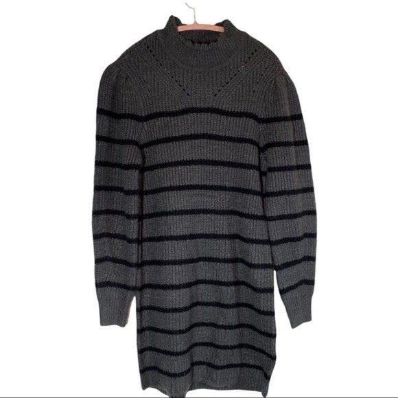 RD Style Lattice Stripe Scalloped Mock Neck Sweater Dress size M NWOT - Picture 3 of 8